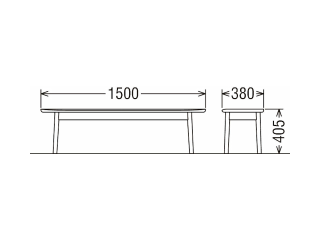 CW66 モデル ベンチ 板座（幅1500）/ CW6659