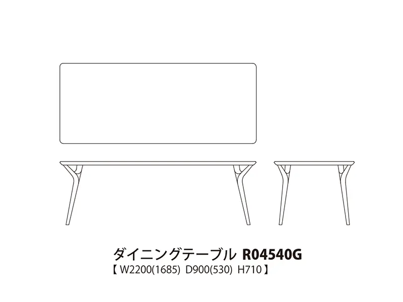 Owl アウル ダイニングテーブル R04540G（幅220cm）