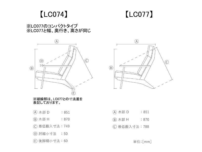 LC077/LC074-3JW ソファ（フェザー+ウレタン）