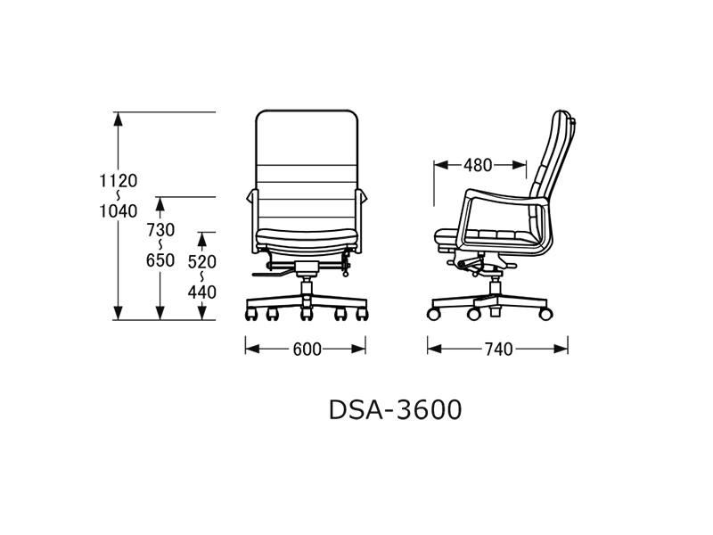 DSA-3600 肘付き デスクチェア