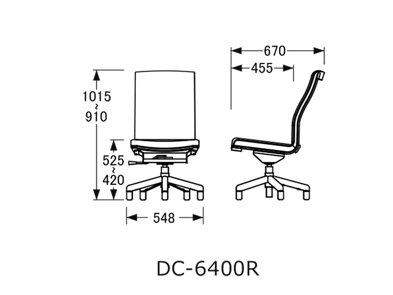 DC-6400R 回転チェア(No.6400 ダイニングチェア)