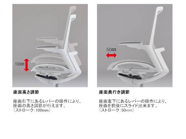 フィノラ エクストラハイバック メッシュタイプ ホワイトボディ デザインアーム C74ABW/CW/WW