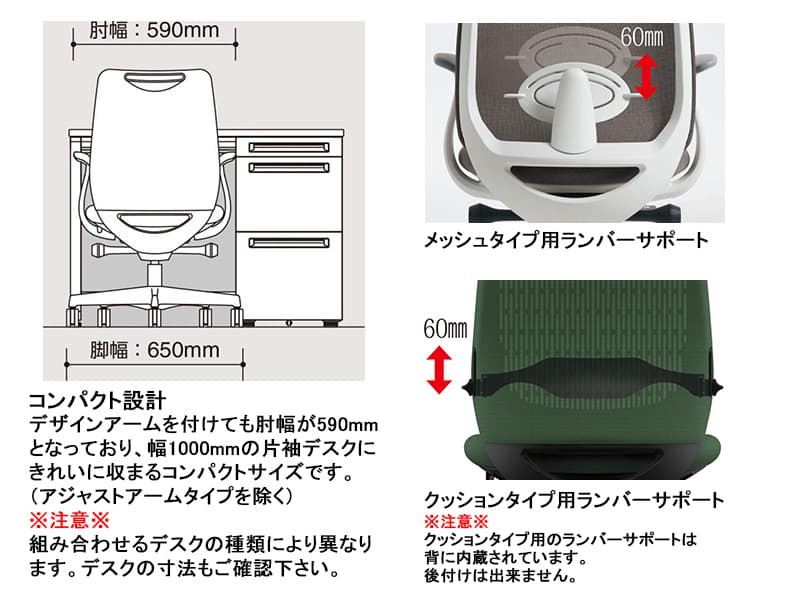 ポータム CF25XZ エクストラスタンダードバック/メッシュタイプ/ホワイトフレーム/デザインアーム/ランバーサポート付き