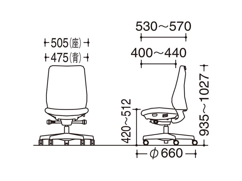 ポータム CF13XZ スタンダードバック/クッションタイプ/ホワイトフレーム/肘なし/ランバーサポート付き