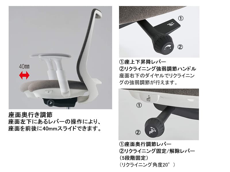 ポータム CF13XW スタンダードバック/クッションタイプ/ホワイトフレーム/肘なし