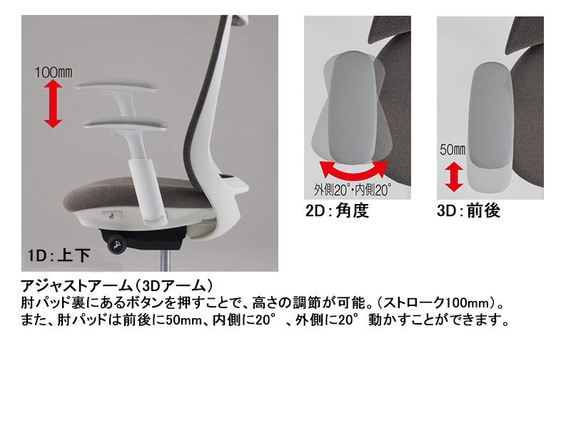 ポータム CF83XS スタンダードバック/クッションタイプ/ブラックフレーム/アジャストアーム/ランバーサポート付き