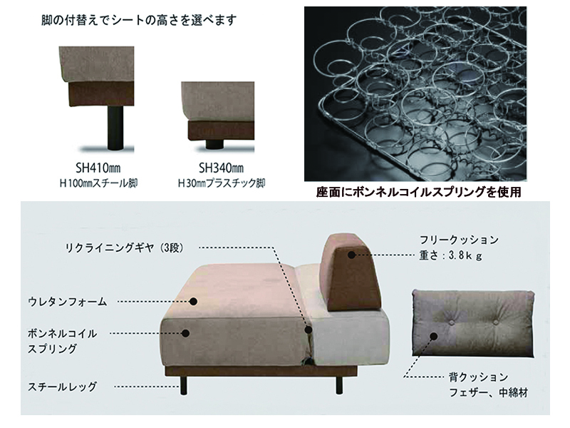 F&E アイランド ソファ 幅195cm