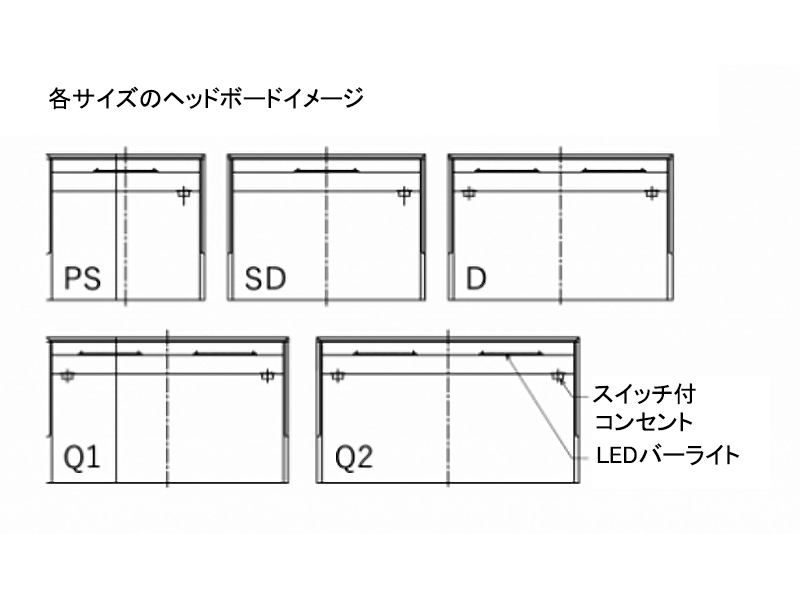 ハリウッド 4008 引出し付き ベッドフレーム シングル