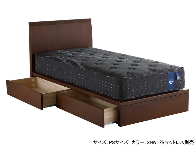 ホテルスタイル 600 引出し付き ベッドフレーム クイーン1