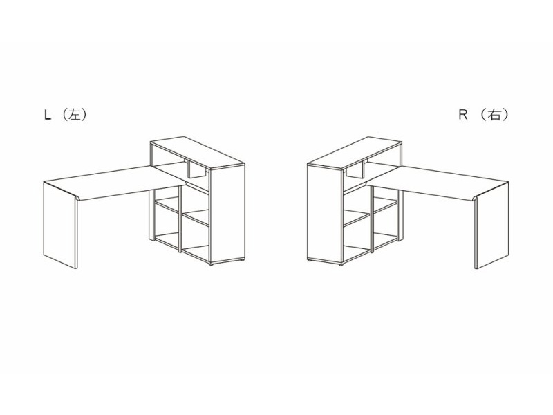 ワークスタジオ DD-S122サイドシェルフ付きデスク