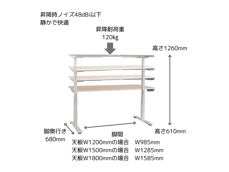SMOOVA DD-HS150 ホリスタイプ電動昇降デスク スタンダード幅150cm×奥行70cm
