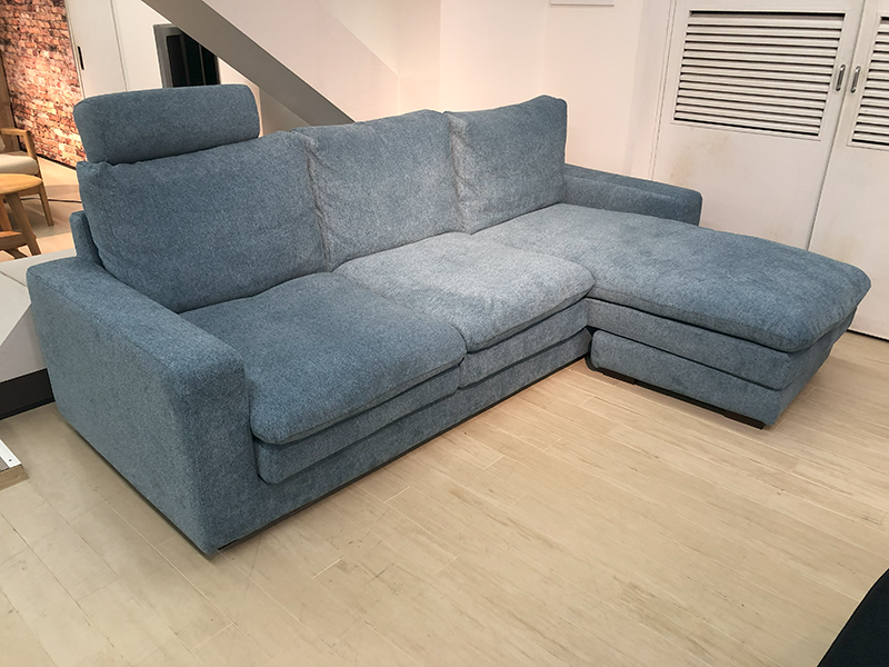 アクロス CH261（03＋17）カウチソファ SP／W1（SP197ブルー）ヘッドレスト1個付き