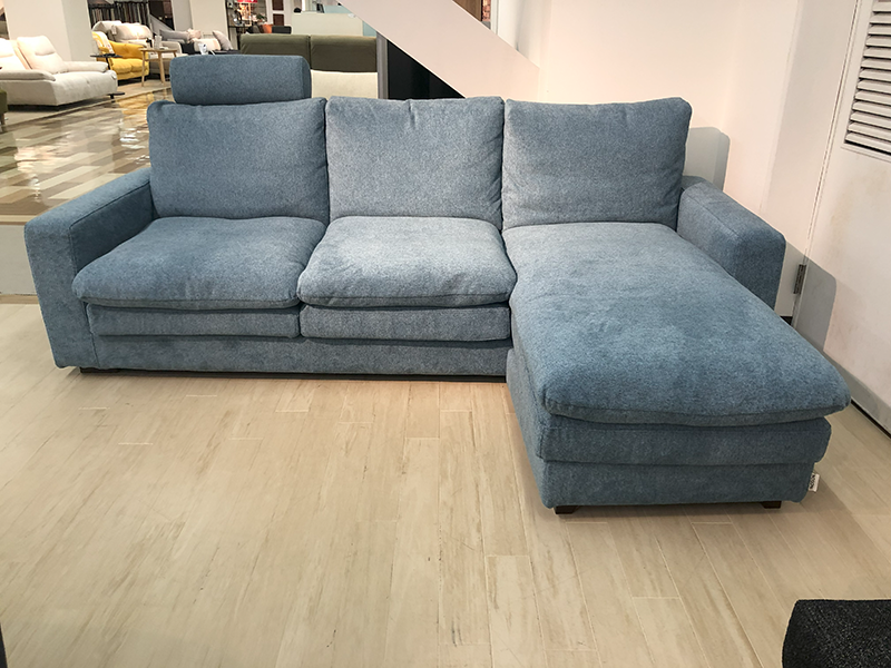 アクロス CH261（03＋17）カウチソファ SP／W1（SP197ブルー）ヘッドレスト1個付き