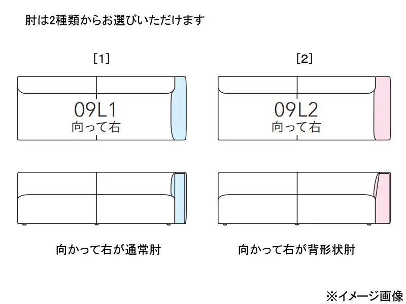 グレンタ 09L 4P片肘ソファ（ 向って右・キルトあり）