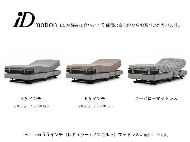 iDモーション 3モーター BSフラット2 電動ベッド(5.5マットレス付き)セミダブル
