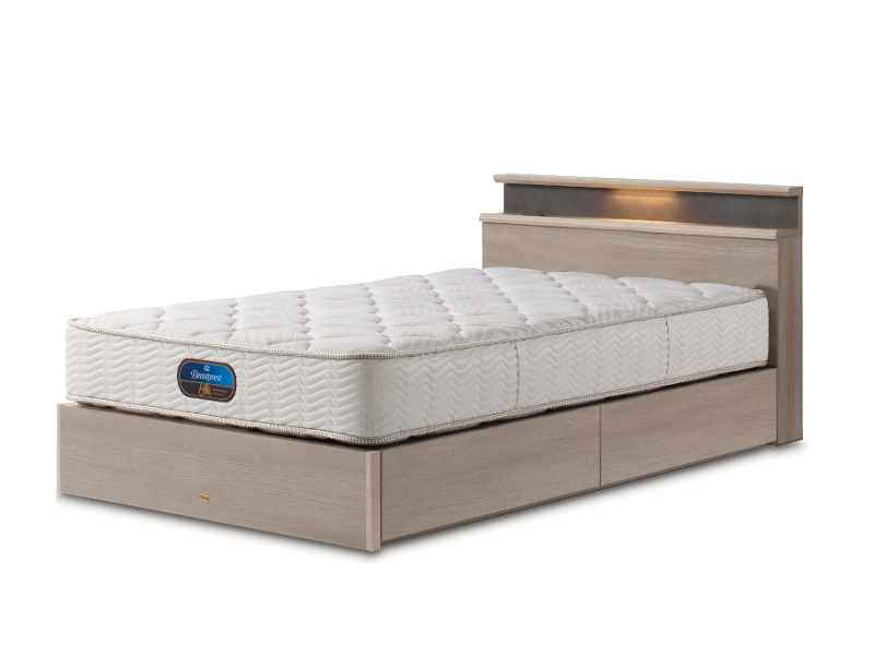 ステイトリー60 引出し付 + 6.5インチポケット（AB24604）シングルベッド（マットレス付き）