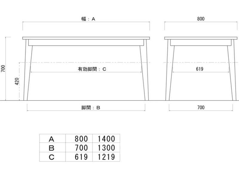 プリモ 140 ダイニングテーブル