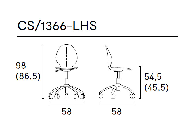 バジル CS/1366-LHS キャスターチェア