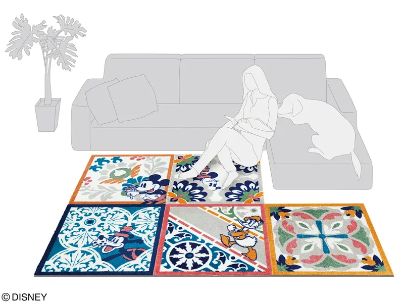 ミッキー DYM-1068 デコレーションラグ（50cm×50cm 6枚入り）