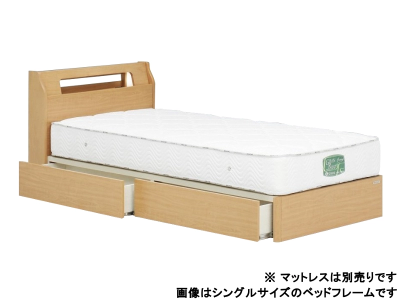 ノエル Lキャビネット 引出し付き ベッドフレーム ダブル