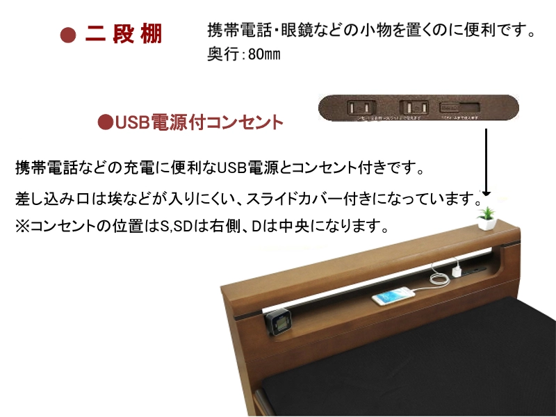 トレア キャビネットタイプ ベッドフレーム シングル