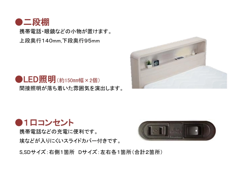 フッチ キャビネット レッグ ベッドフレーム シングル
