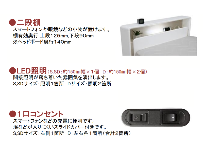 ドレース サイド BOXタイプ ベッドフレーム シングル