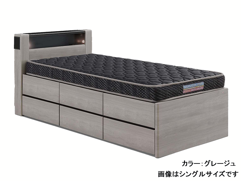 チェスタ サイドBOXタイプ ベッドフレーム シングル