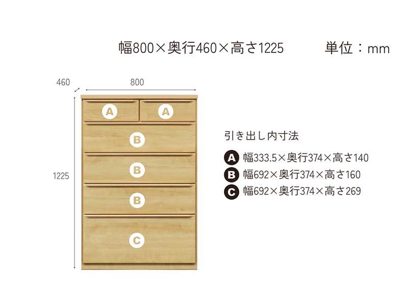 ジェノバ 80-5ハイチェスト