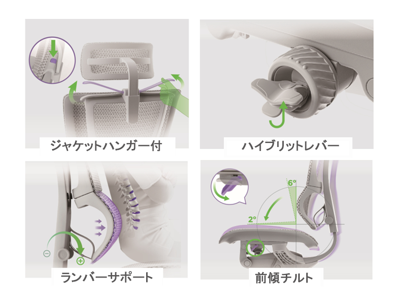 エルゴヒューマン FIT2 LITE  BF ワークチェア