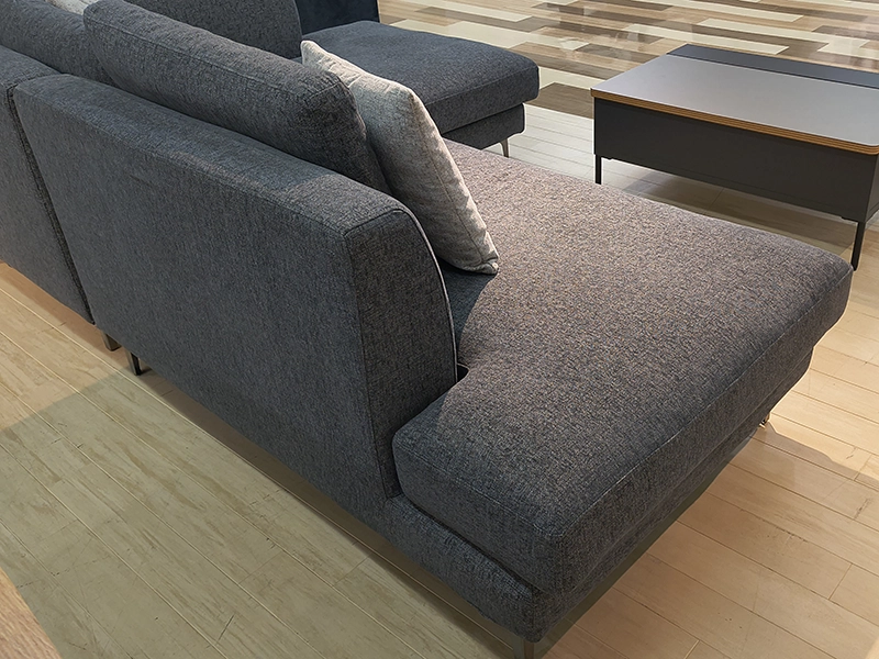 レイモンズ カウチ 座って左側 DGY 脚（スチールBK）