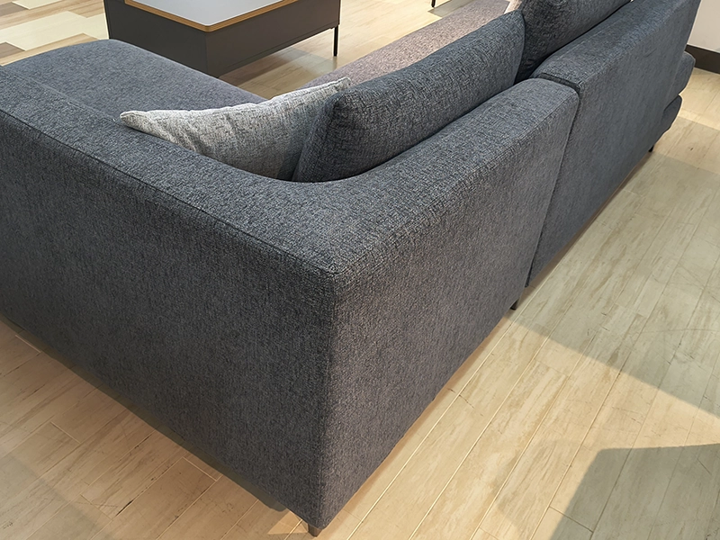 レイモンズ カウチ 座って左側 DGY 脚（スチールBK）