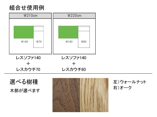 リアム レスソファ140