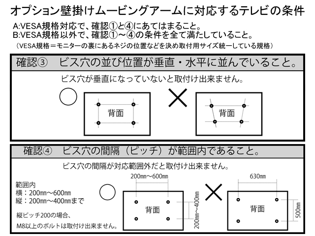 オプション 壁掛けムービングアーム