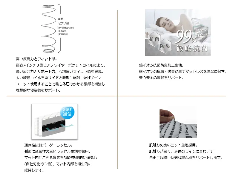 アソート8 +シールド P850 マットレス ダブル