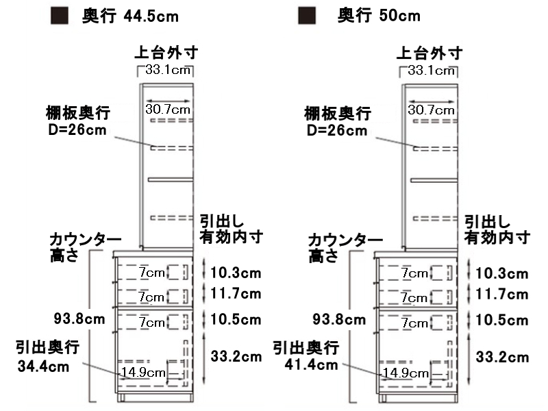 IDAｰS600K / 600K サイドアイテム ガラス扉収納 / 引出しタイプ