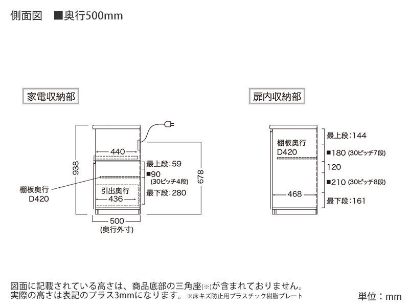 ECA-1400R / S1400R 下台 幅140cm ハイタイプ
