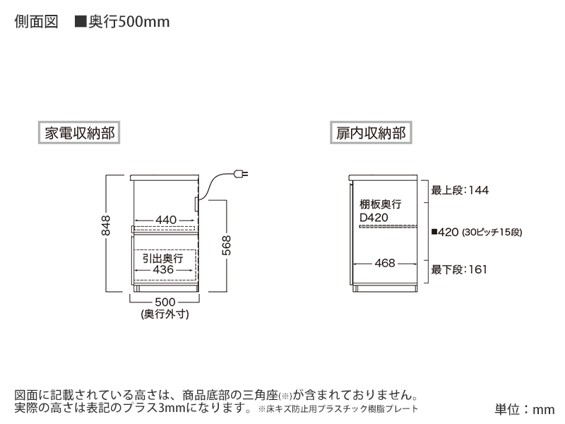 EMA-1400R / S1400R 下台 幅140cm レギュラータイプ