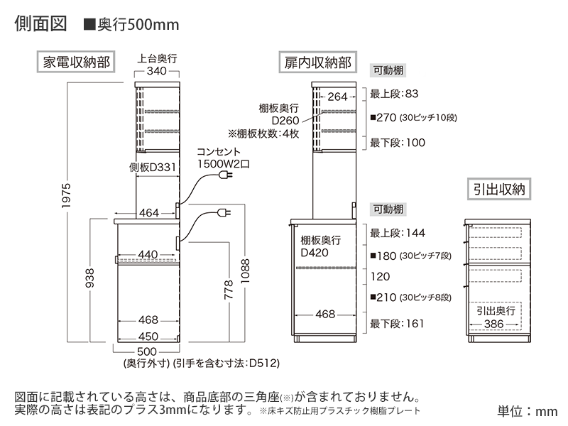 RU-1602R / S1602R オープンボード 幅160cm 下台オープンタイプ