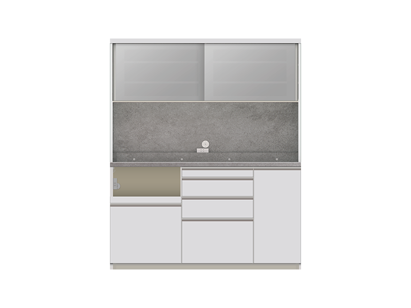 HML-1600R / S1600R オープンボード 幅160cm 炊飯器収納左