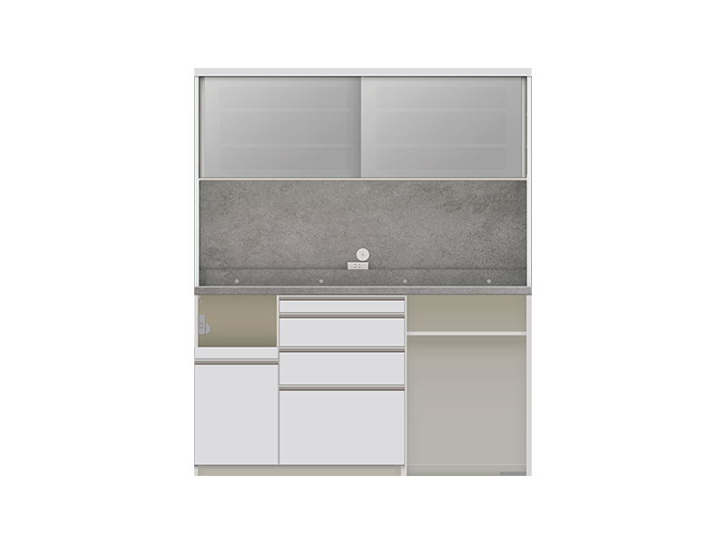 HML-1602R / S1602R オープンボード 幅160cm 炊飯器収納左 下台オープンタイプ