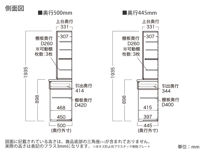 HM-602K / S602K ダイニングボード 扉収納/下台オープンタイプ