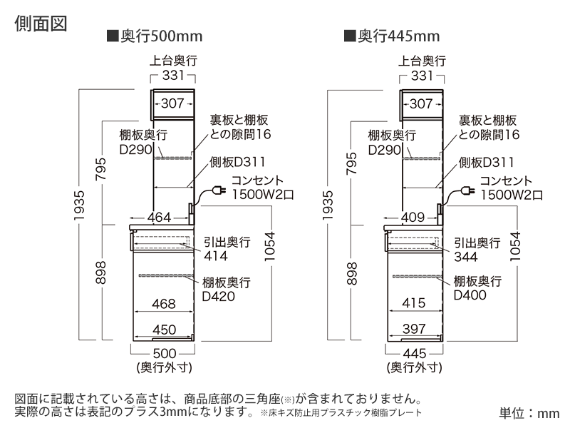HM-602R / S602R ダイニングボード 家電タワー/下台オープンタイプ