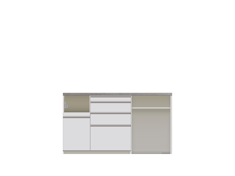 HML-1602R / S1602R 下台オープンタイプ 幅160cm 炊飯器収納左