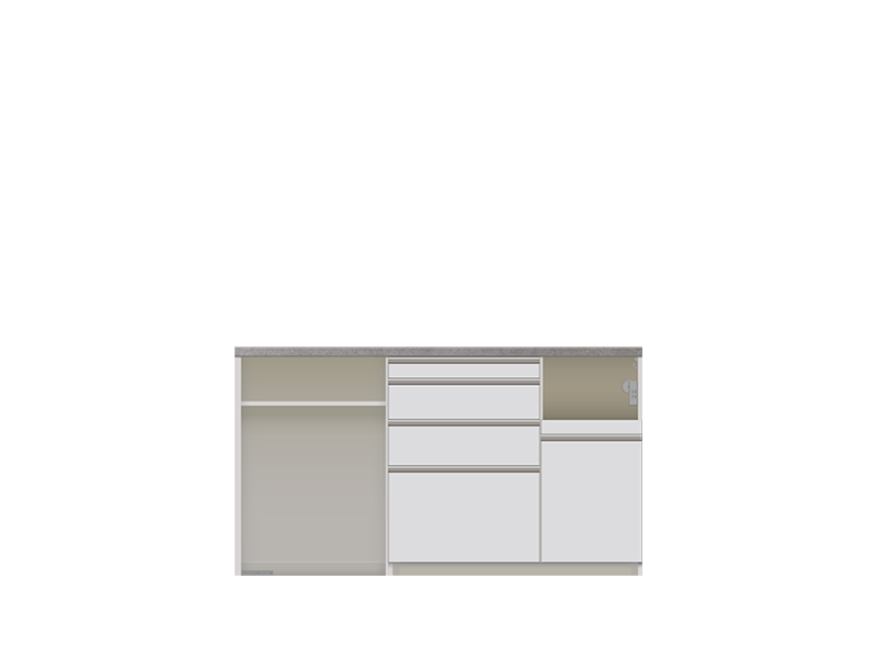 HMR-1602R / S1602R 下台オープンタイプ 幅160cm 炊飯器収納右