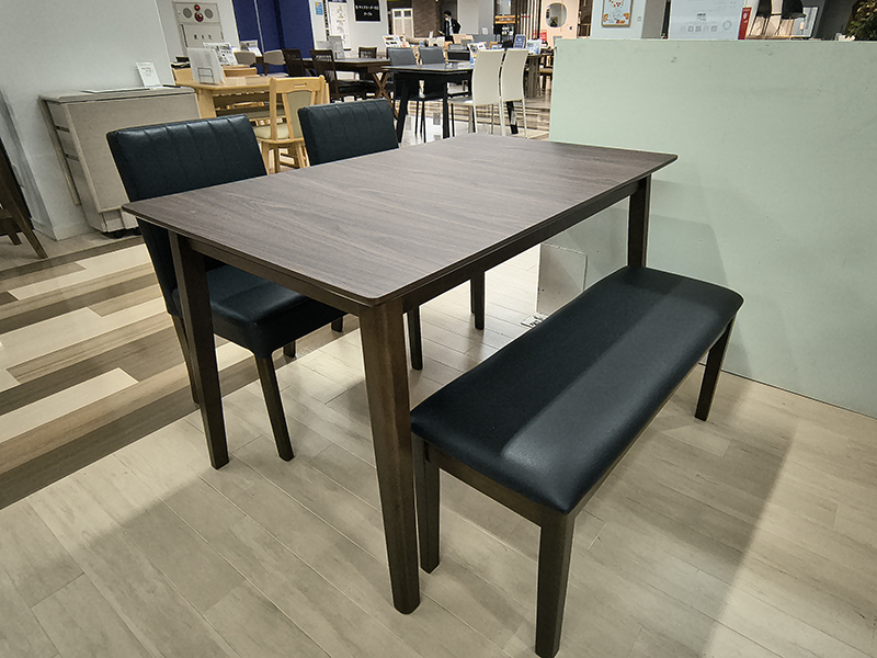 ハーバー2 120 ダイニング BR 4点セット（テーブル＋ベンチ＋チェア×2）