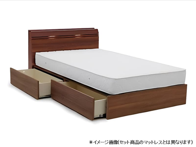 エリー引出し付き シングルベッド(マットレス付)