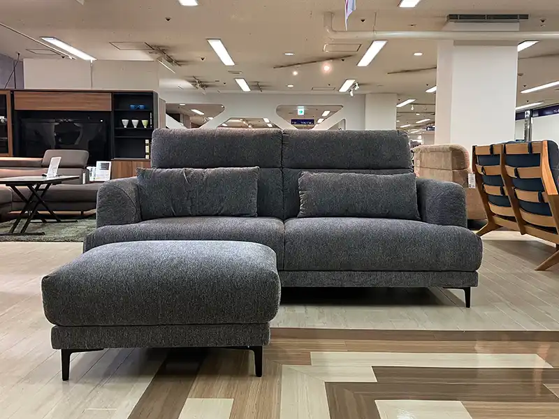 ブレス 3Pソファ (KD) + ブレス スツール GY