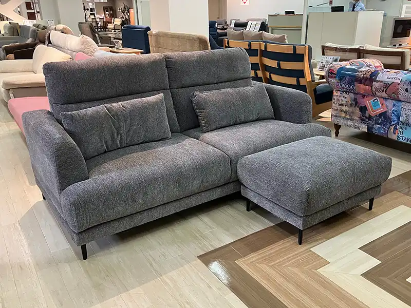 ブレス 3Pソファ (KD) + ブレス スツール GY