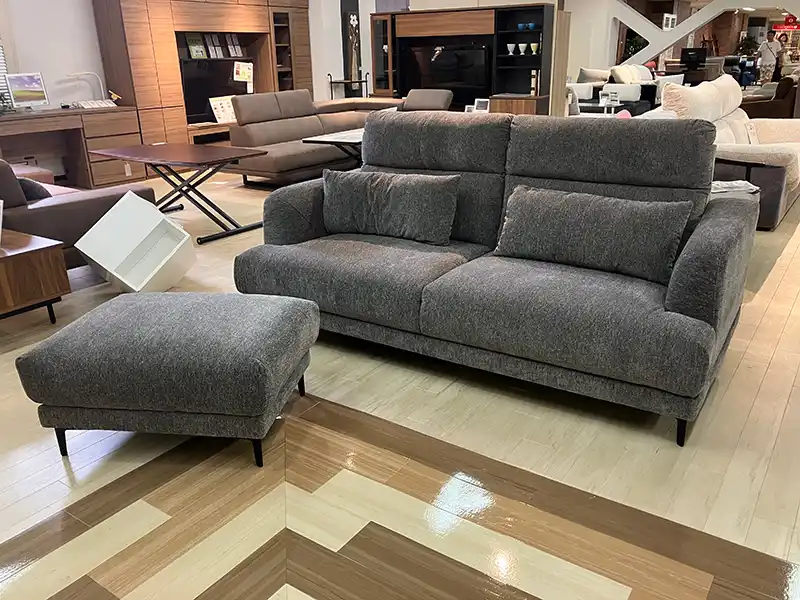 ブレス 3Pソファ (KD) + ブレス スツール GY